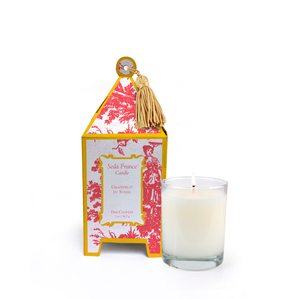 Grapefruit du Soleil Classic Toile Mini Pagoda Box Candle sedafrancestore