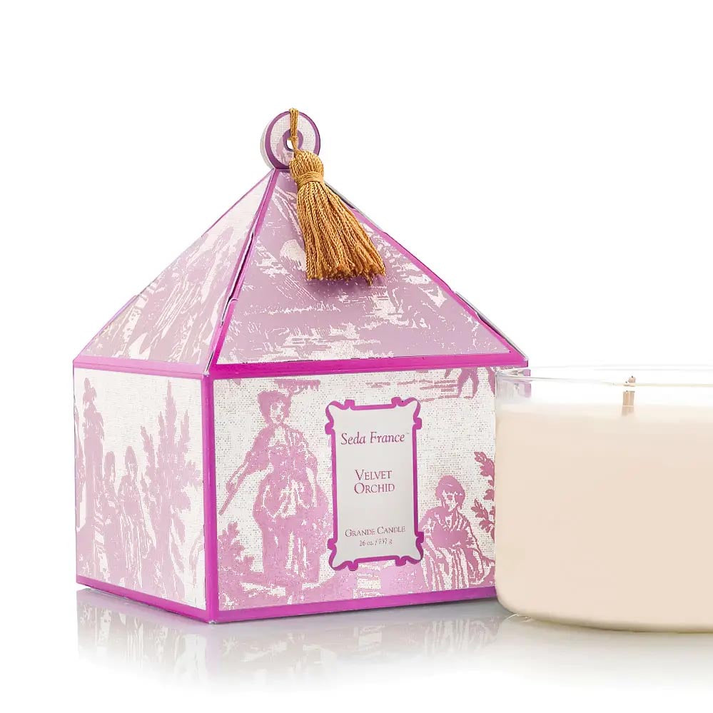 Velvet Orchid Classic Toile Three-Wick Candle