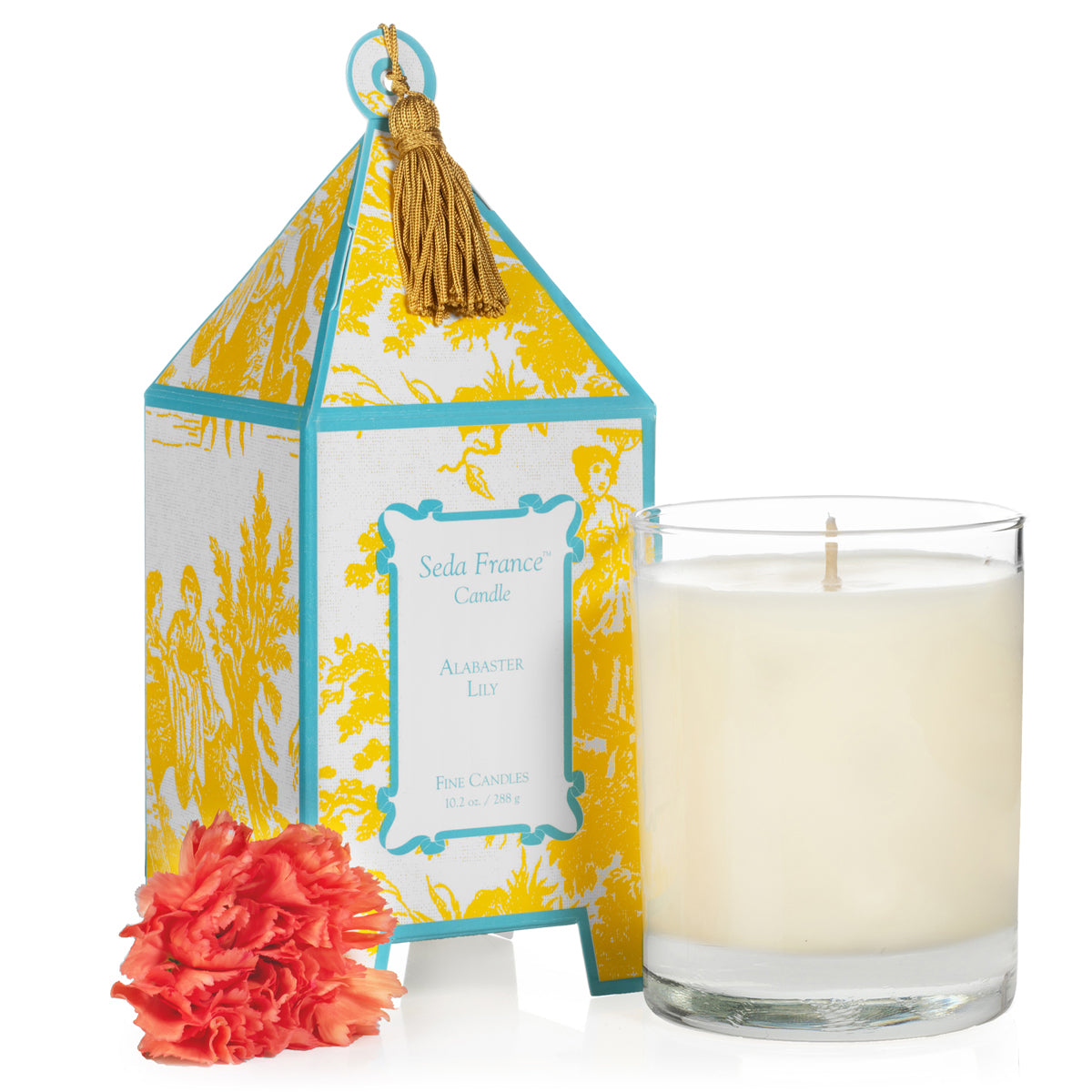 Alabaster Lily Classic Toile Pagoda Box Candle