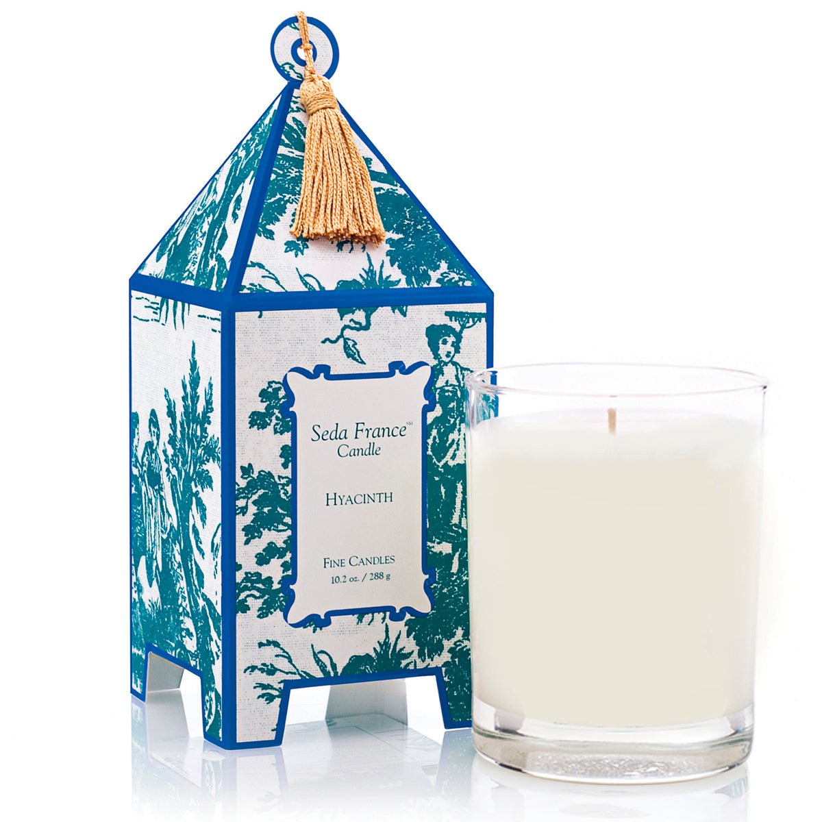 Hyacinth Classic Toile Pagoda Box Candle