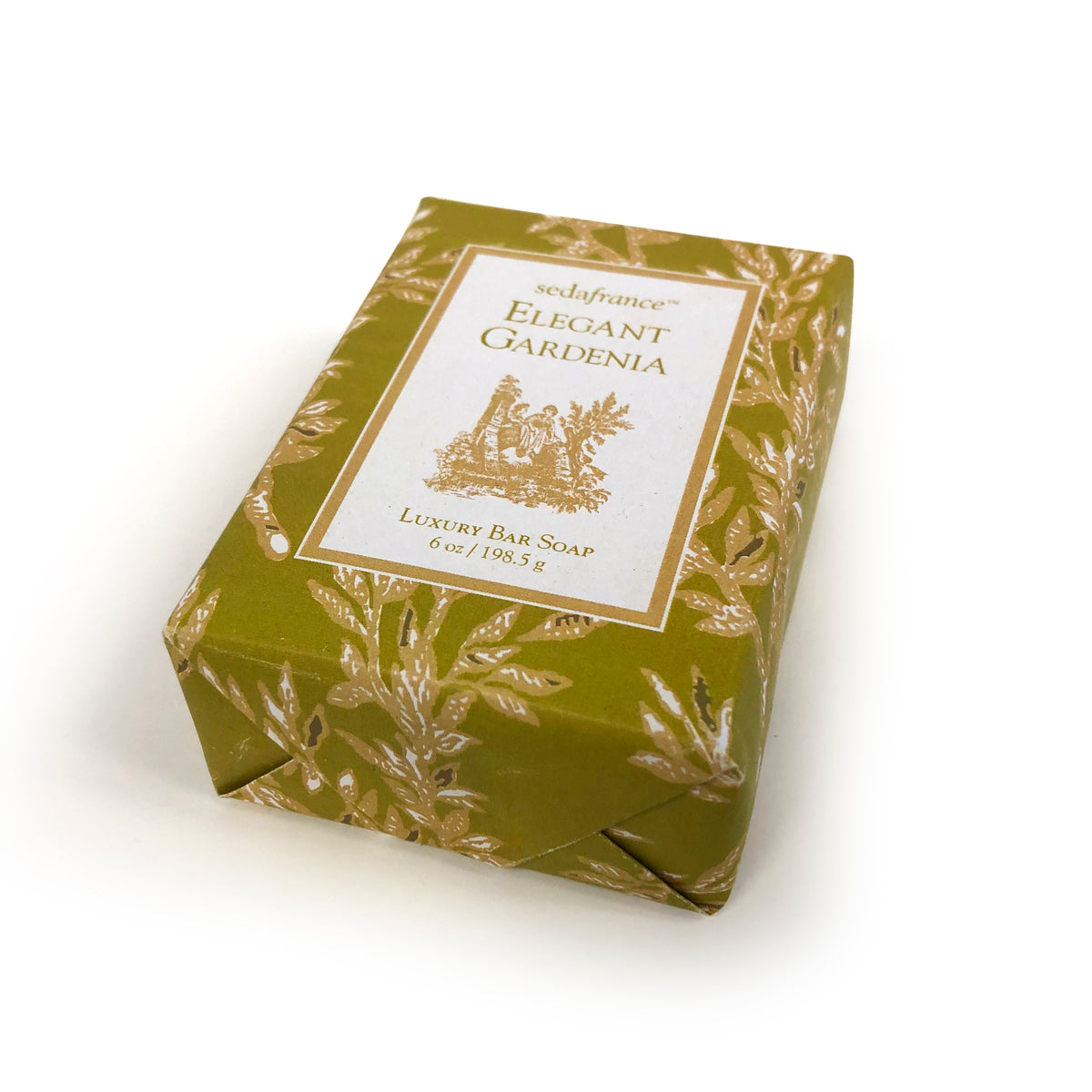 Elegant Gardenia Classic Toile Paper-Wrapped Bar Soap