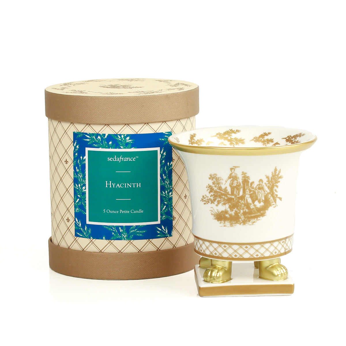 Hyacinth Classic Toile Petite Ceramic Candle