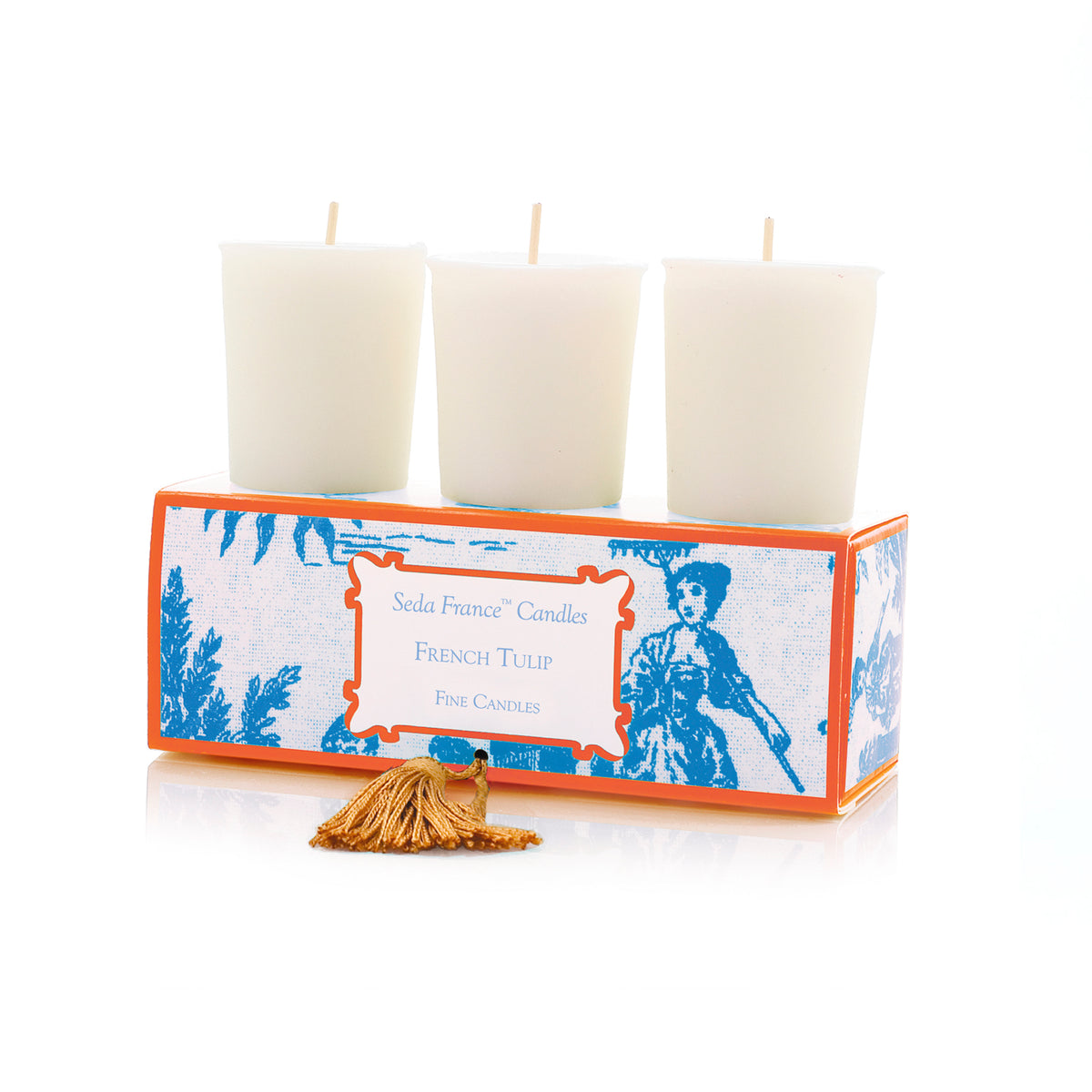 French Tulip Classic Toile Votive Candles