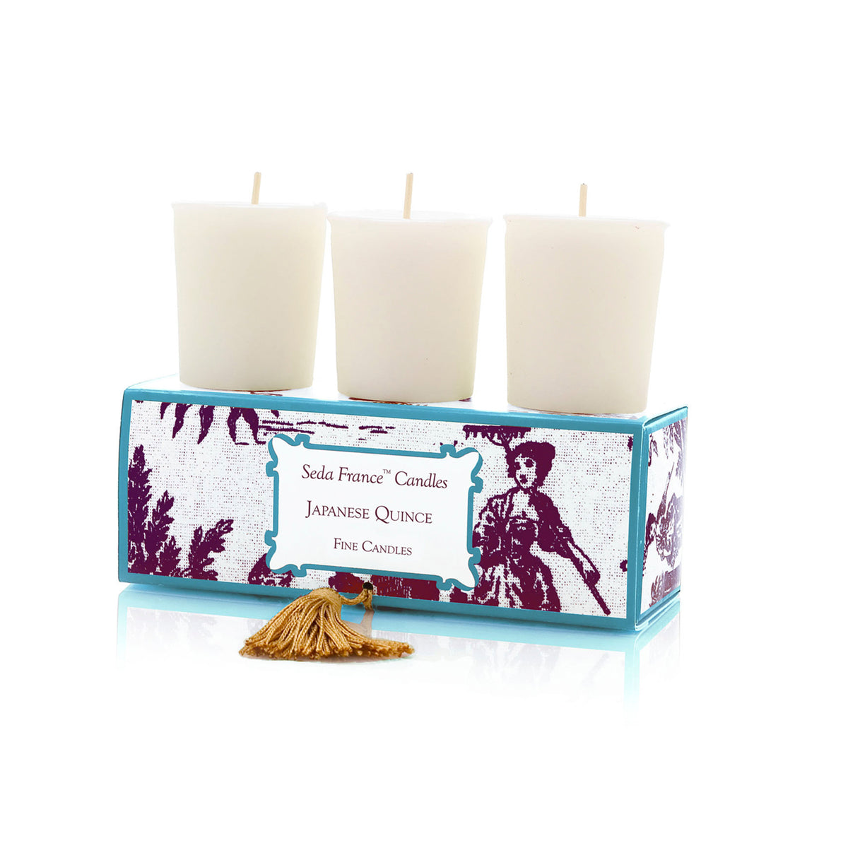 Japanese Quince Classic Toile Votive Candles