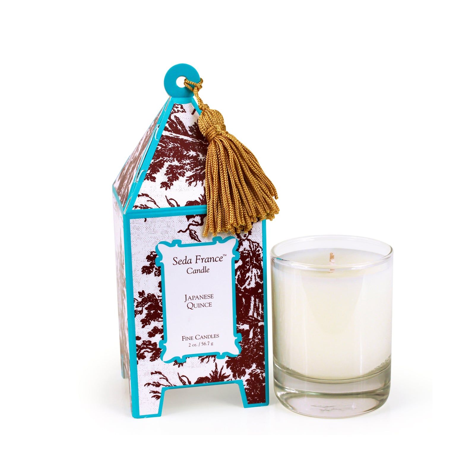 Japanese Quince Classic Toile Pagoda Box Candle