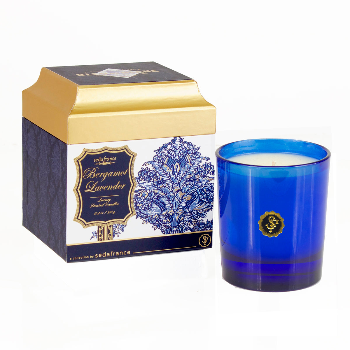 Bergamot Lavender Bleu et Blanc Boxed Candle