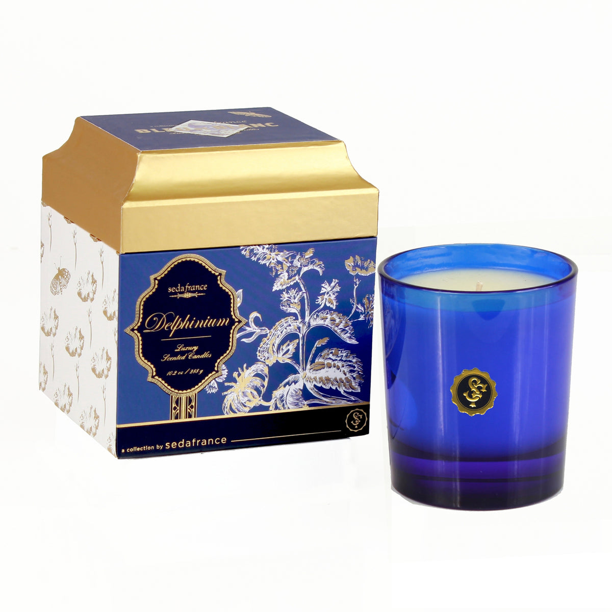Delphinium Bleu et Blanc Boxed Candle